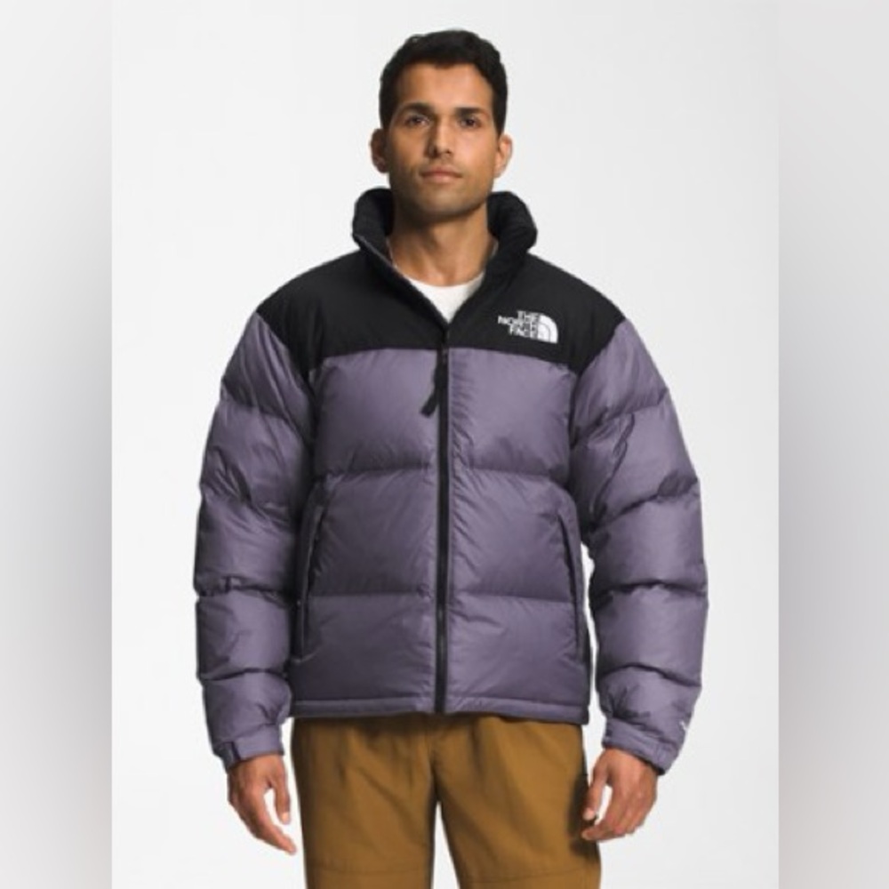 The North Face Men's Black and Purple Puffer Jacket